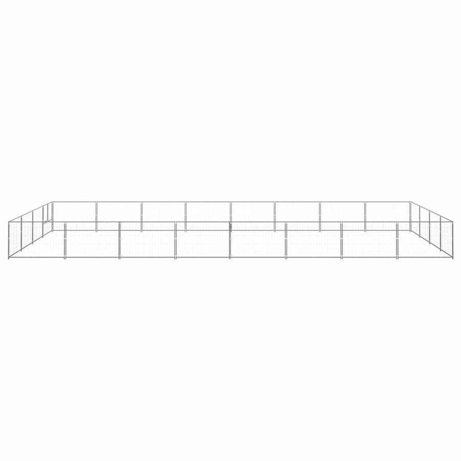 Dog Kennel Silver 32 m² Steel