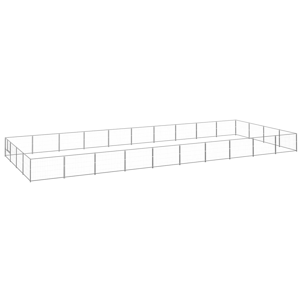 Dog Kennel Silver 40 m² Steel