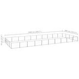 Dog Kennel Silver 40 m² Steel - Rear View