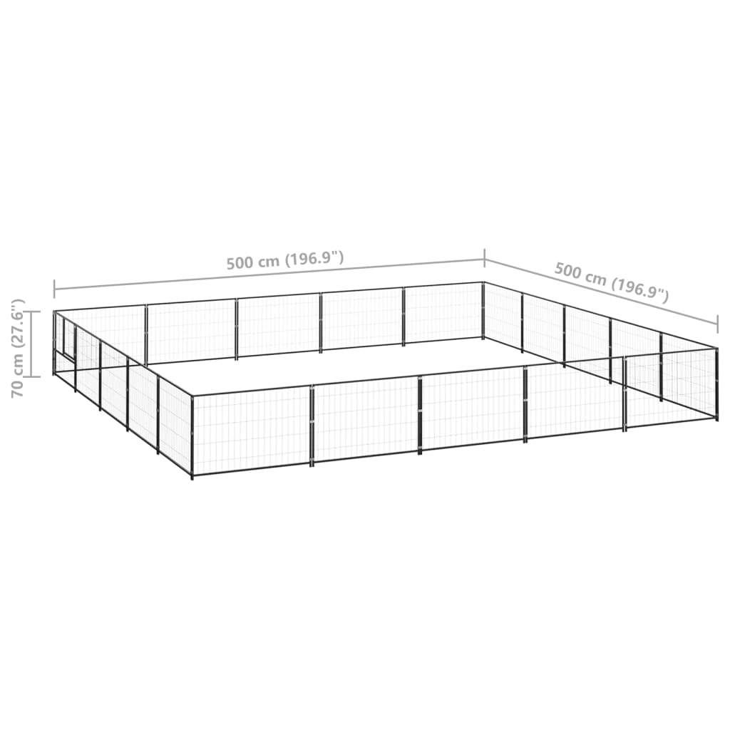 Dog Kennel Black 25 m? Steel