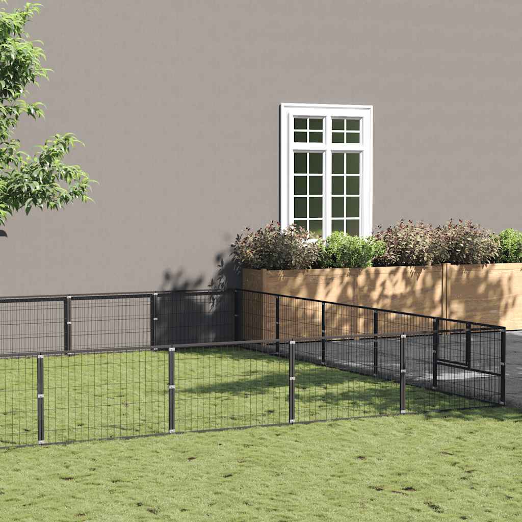 Dog Kennel Black 30 m? Steel