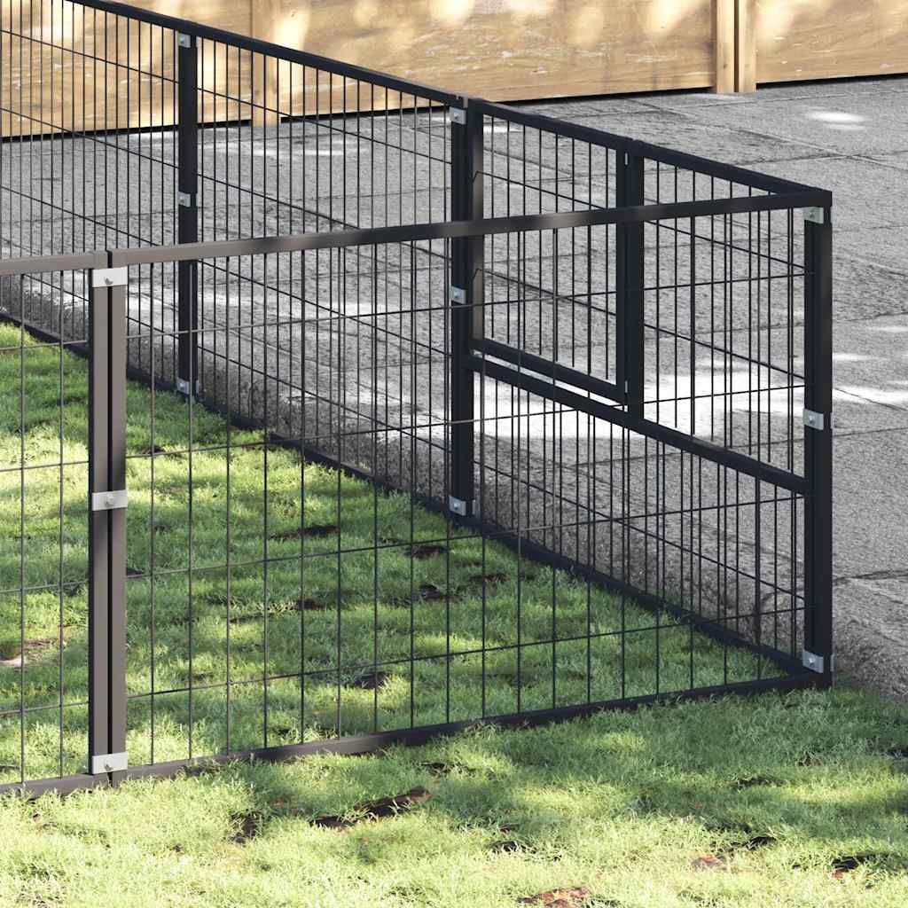 Dog Kennel Black 40 m? Steel