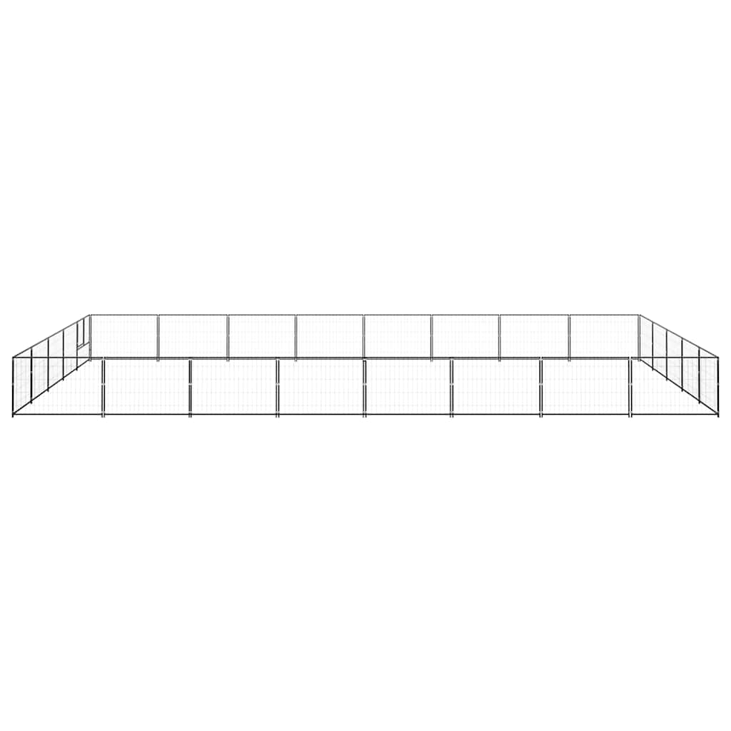 Dog Kennel Black 40 m? Steel