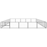 Dog Kennel Black 45 m² Steel - Side View