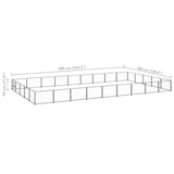 Dog Kennel Black 45 m² Steel - Rear View