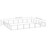 Dog Kennel Silver 30 m² Steel - Rear View