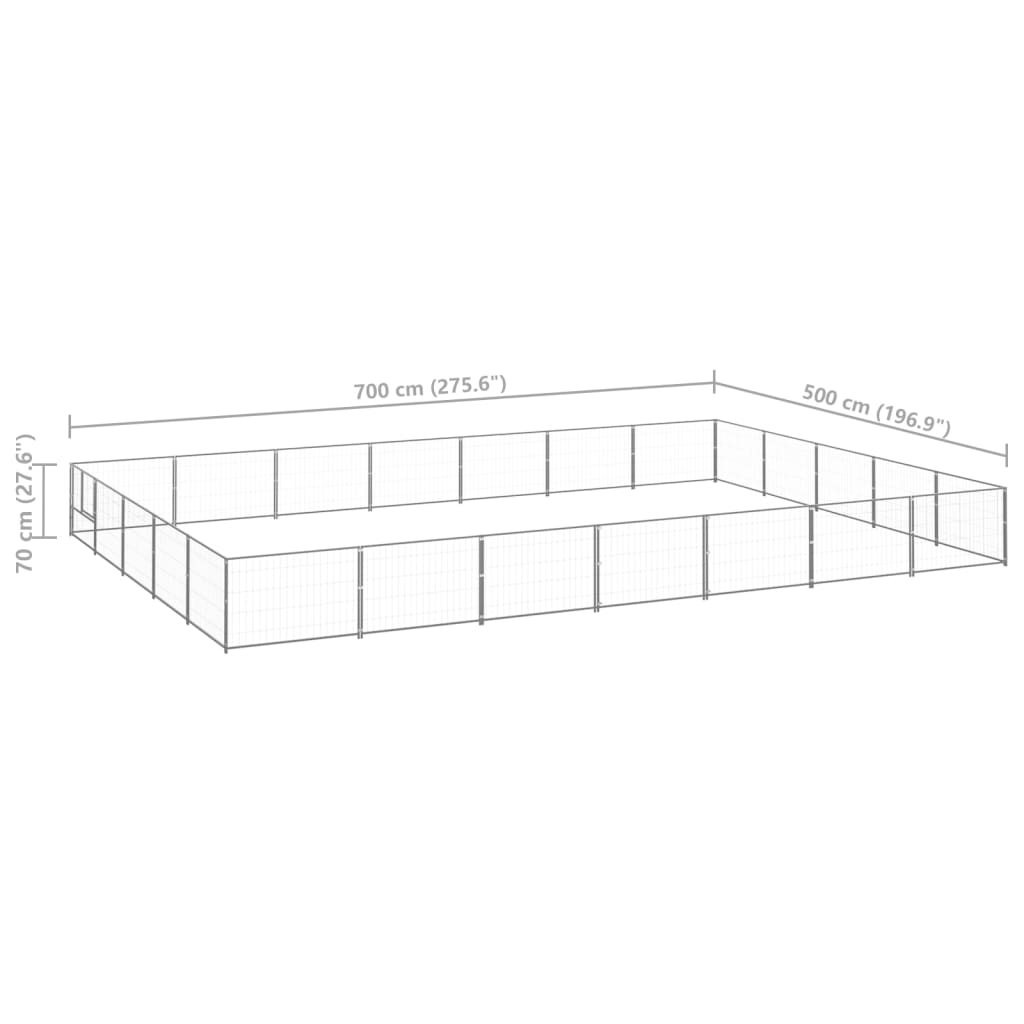 Dog Kennel Silver 35 m? Steel