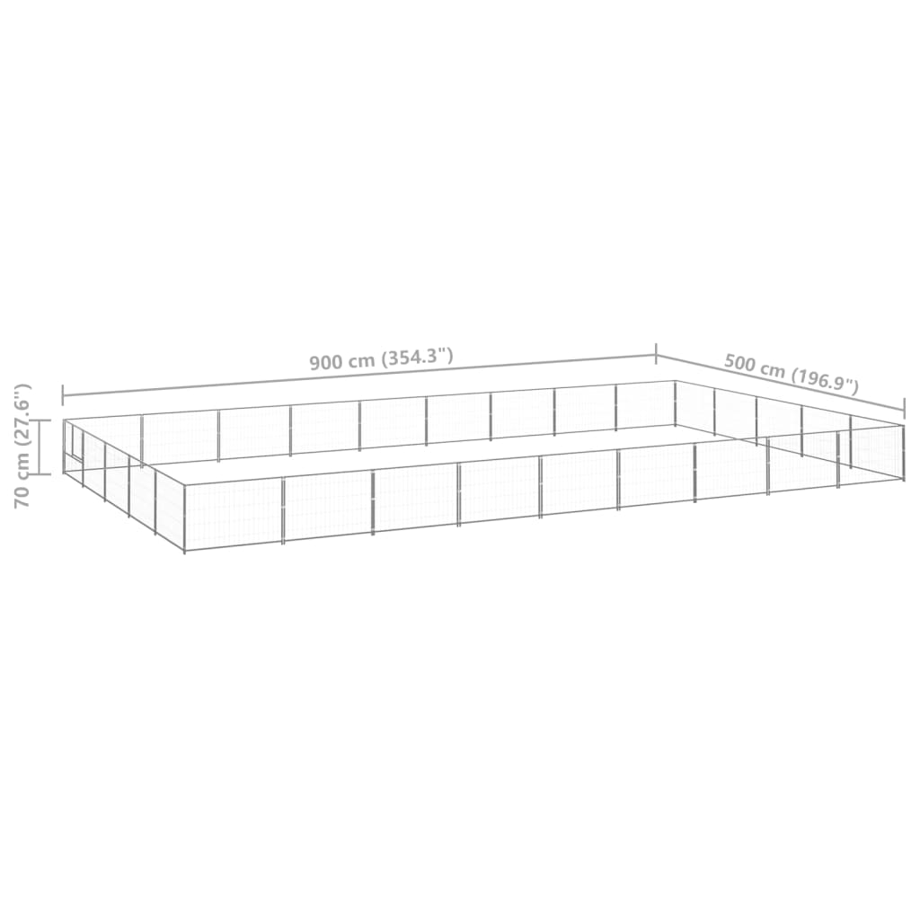Dog Kennel Silver 45 m? Steel