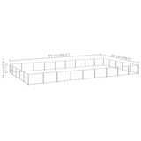 Dog Kennel Silver 45 m² Steel - Rear View