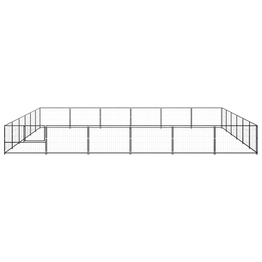 Dog Kennel Black 36 m? Steel