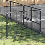 Dog Kennel Black 42 m² Steel