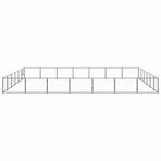 Dog Kennel Black 42 m² Steel