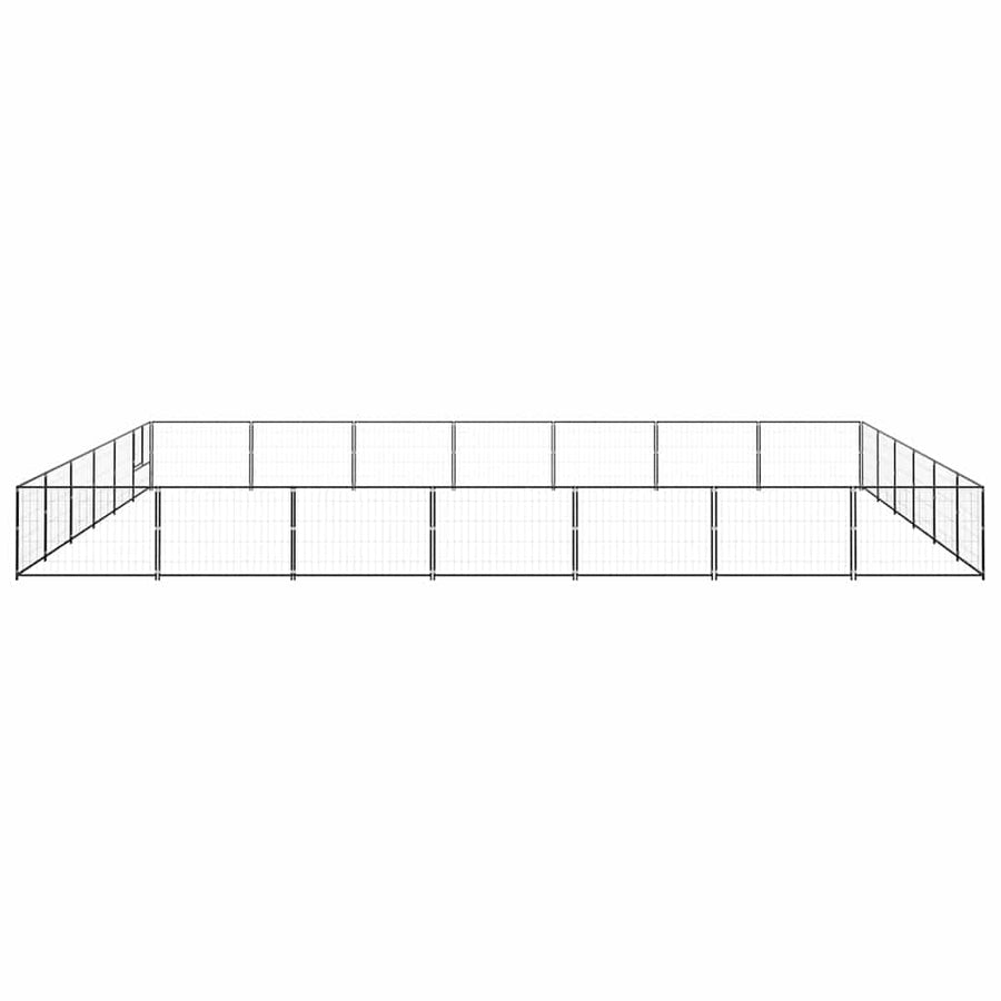 Dog Kennel Black 42 m² Steel