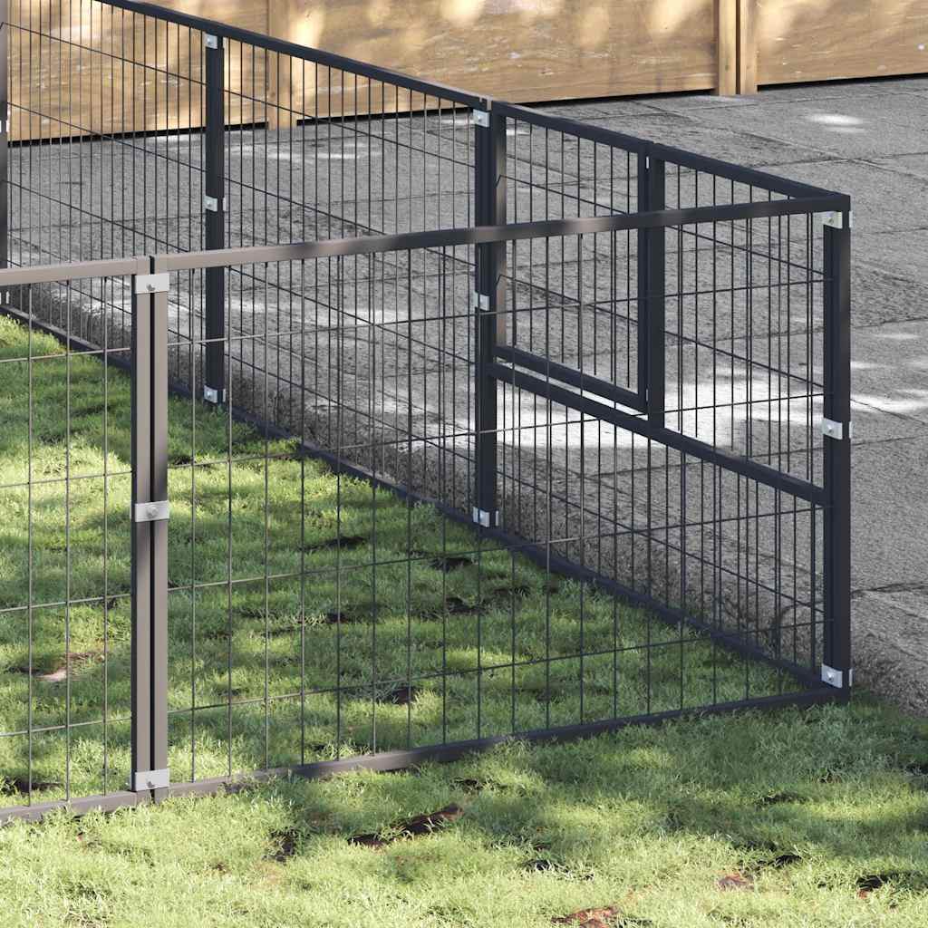 Dog Kennel Black 48 m? Steel