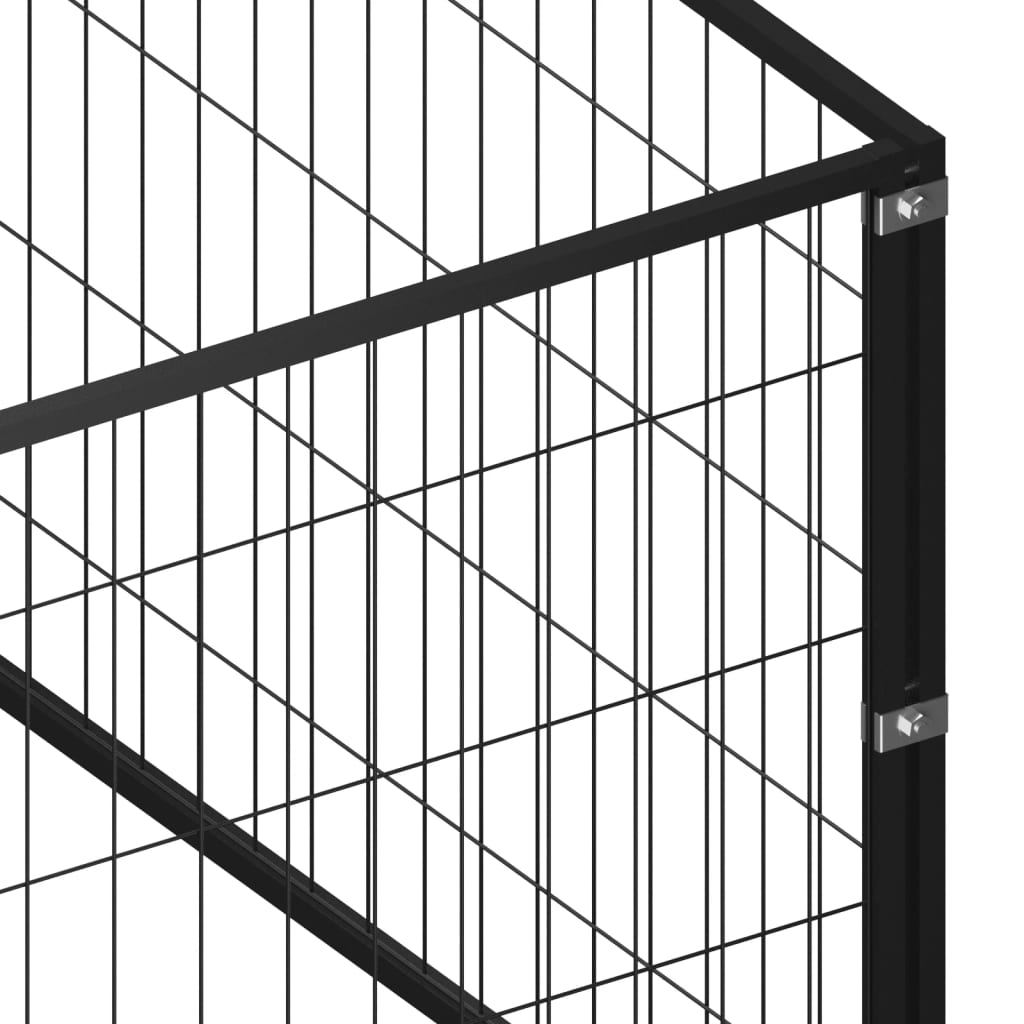 Dog Kennel Black 48 m? Steel