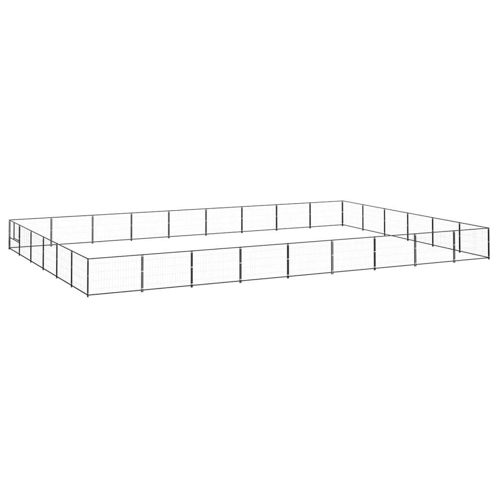 Dog Kennel Black 54 m? Steel