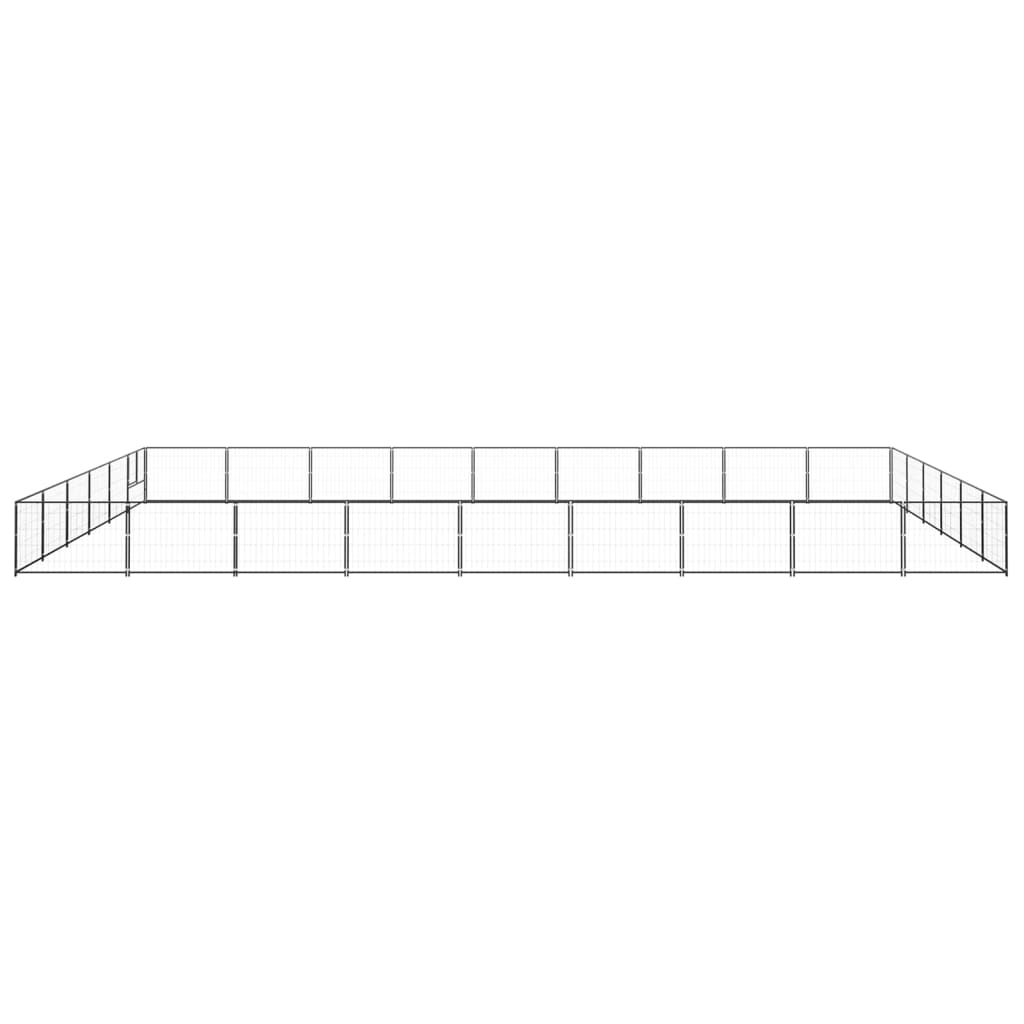 Dog Kennel Black 54 m? Steel