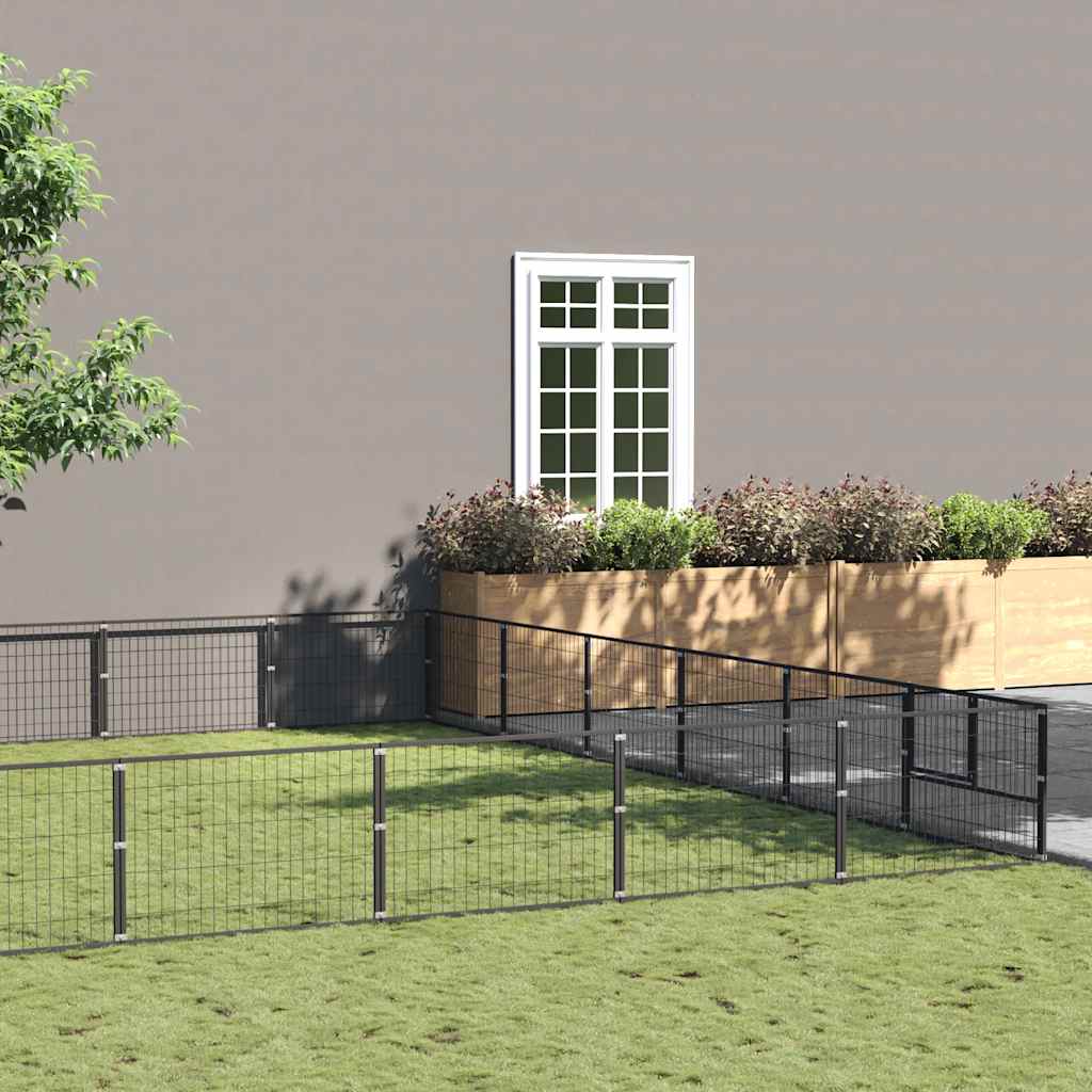 Dog Kennel Black 60 m? Steel