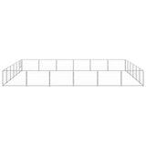 Dog Kennel Silver 36 m² Steel - Front View