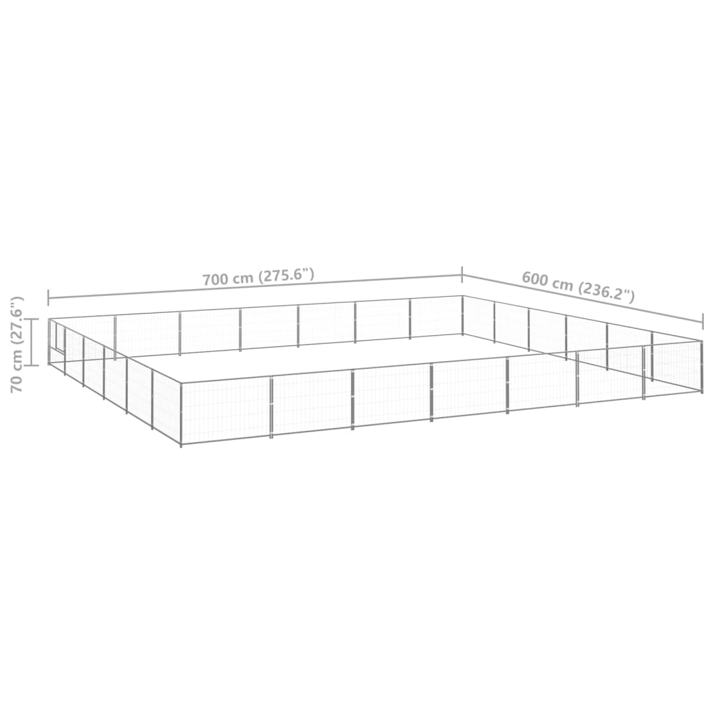 Dog Kennel Silver 42 m? Steel