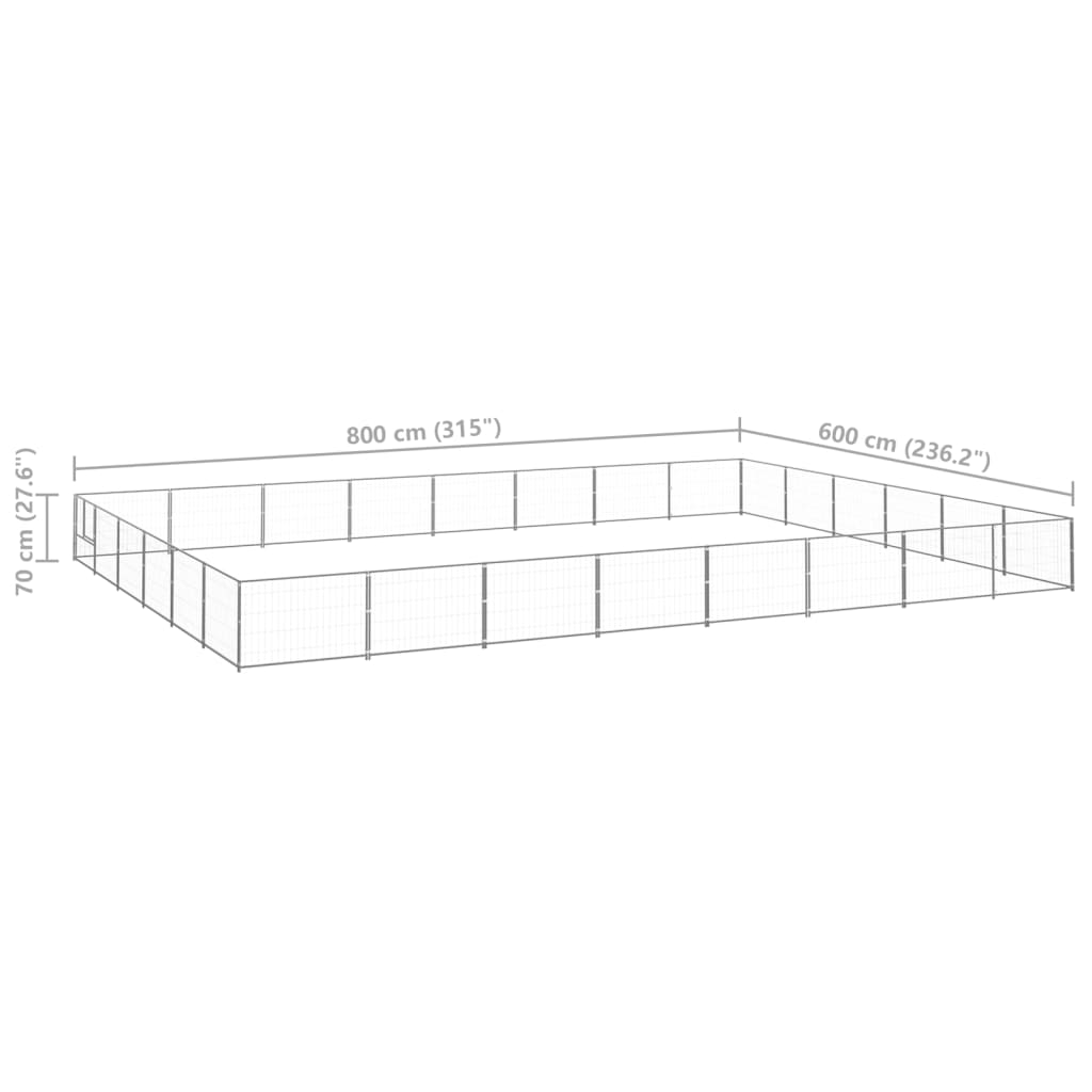 Dog Kennel Silver 48 m? Steel