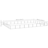 Dog Kennel Silver 54 m² Steel - Rear View