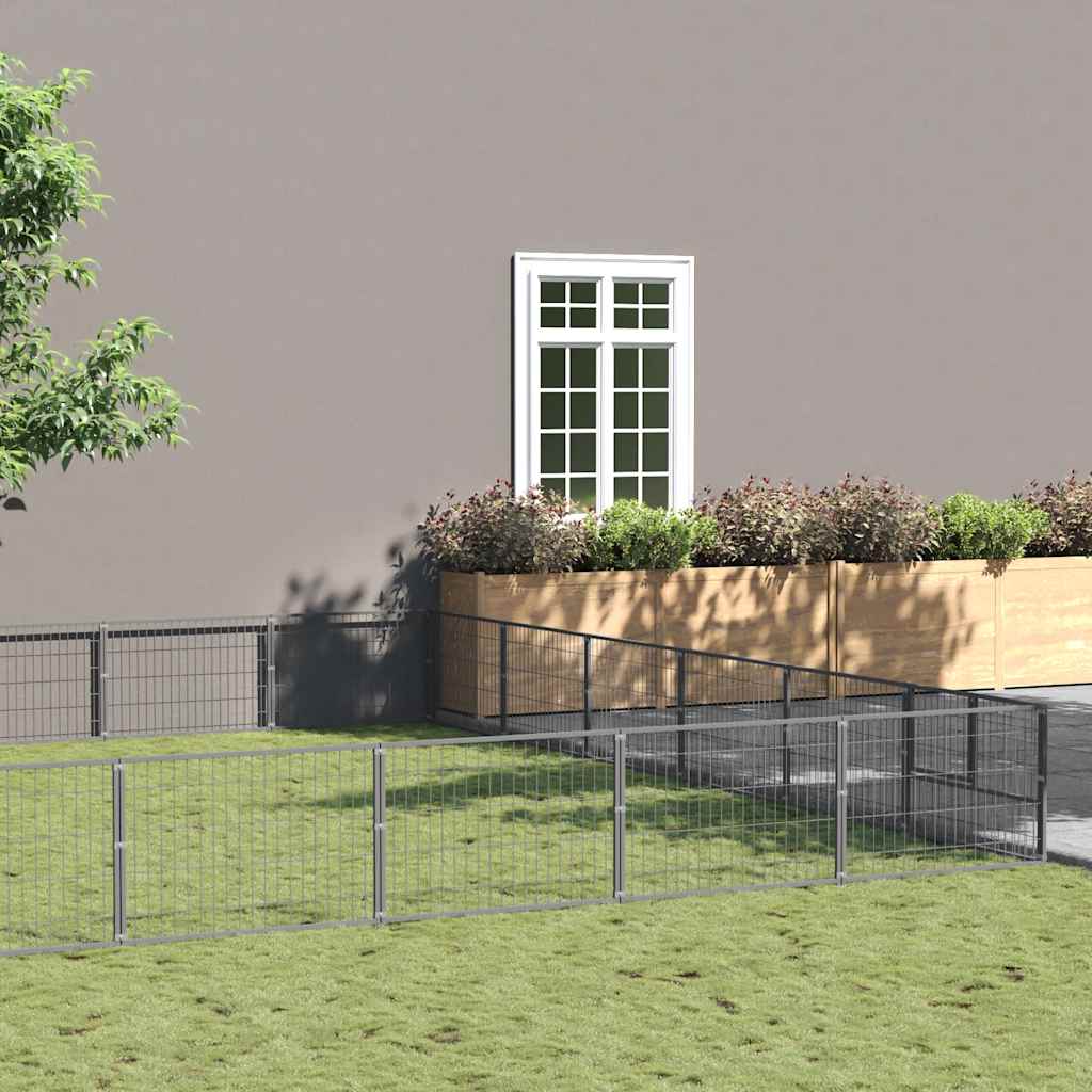 Dog Kennel Silver 54 m? Steel