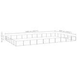 Dog Kennel Silver 60 m² Steel - Rear View