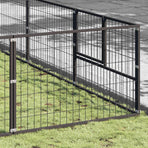 Dog Kennel Black 56 m² Steel