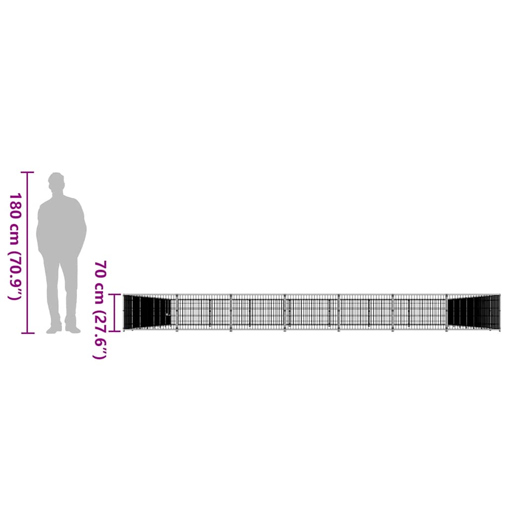 Dog Kennel Black 56 m? Steel