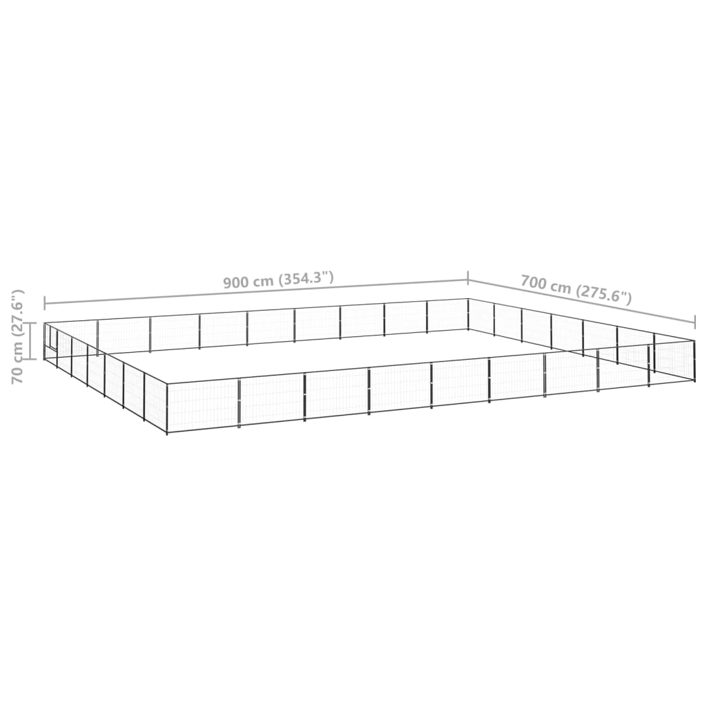 Dog Kennel Black 63 m? Steel