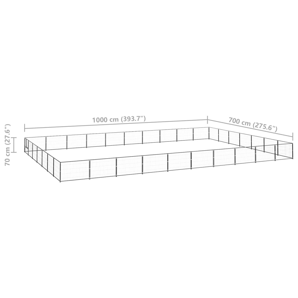 Dog Kennel Black 70 m? Steel