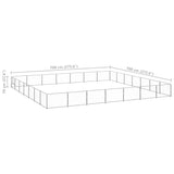 Dog Kennel Silver 49 m² Steel - Rear View
