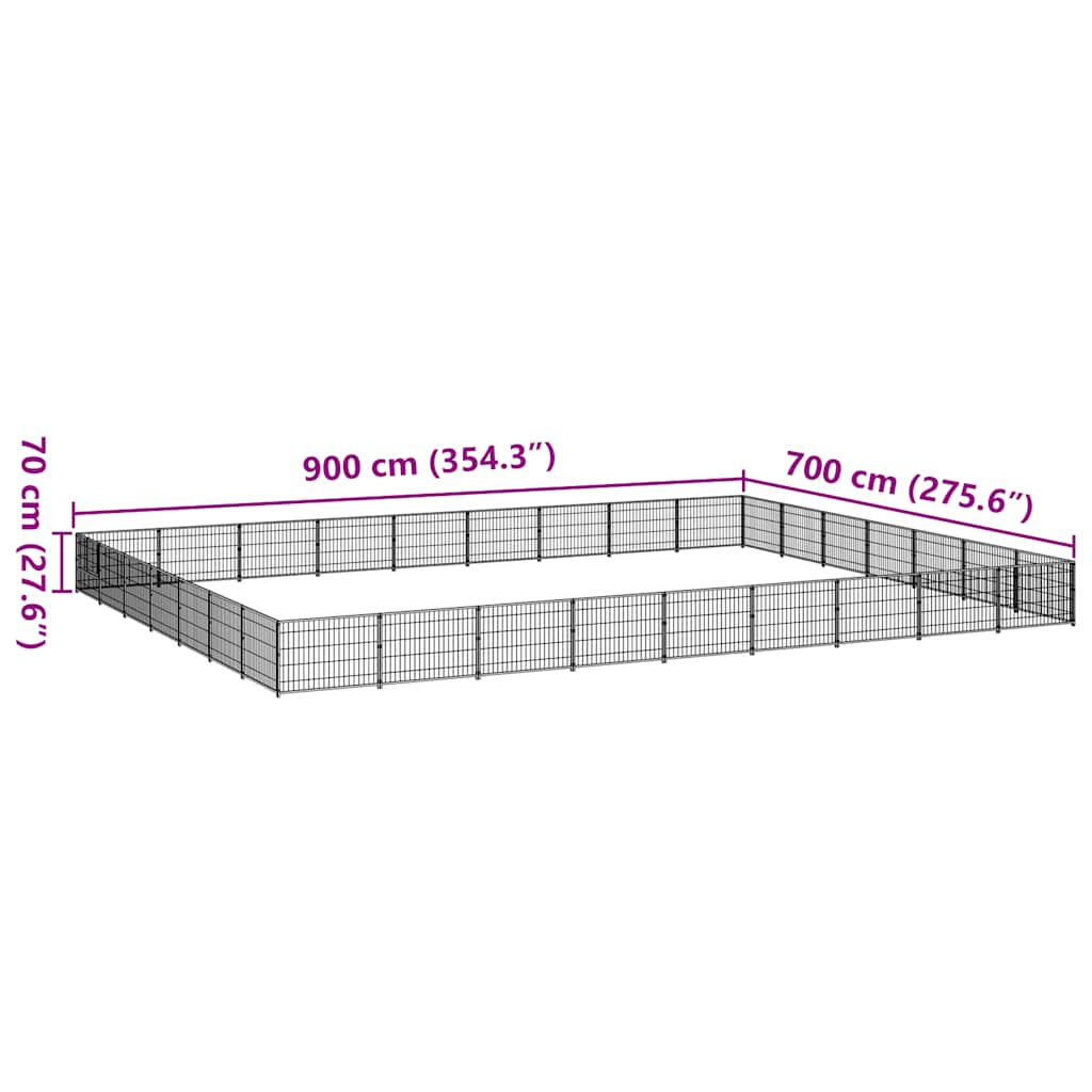 Dog Kennel Silver 63 m? Steel