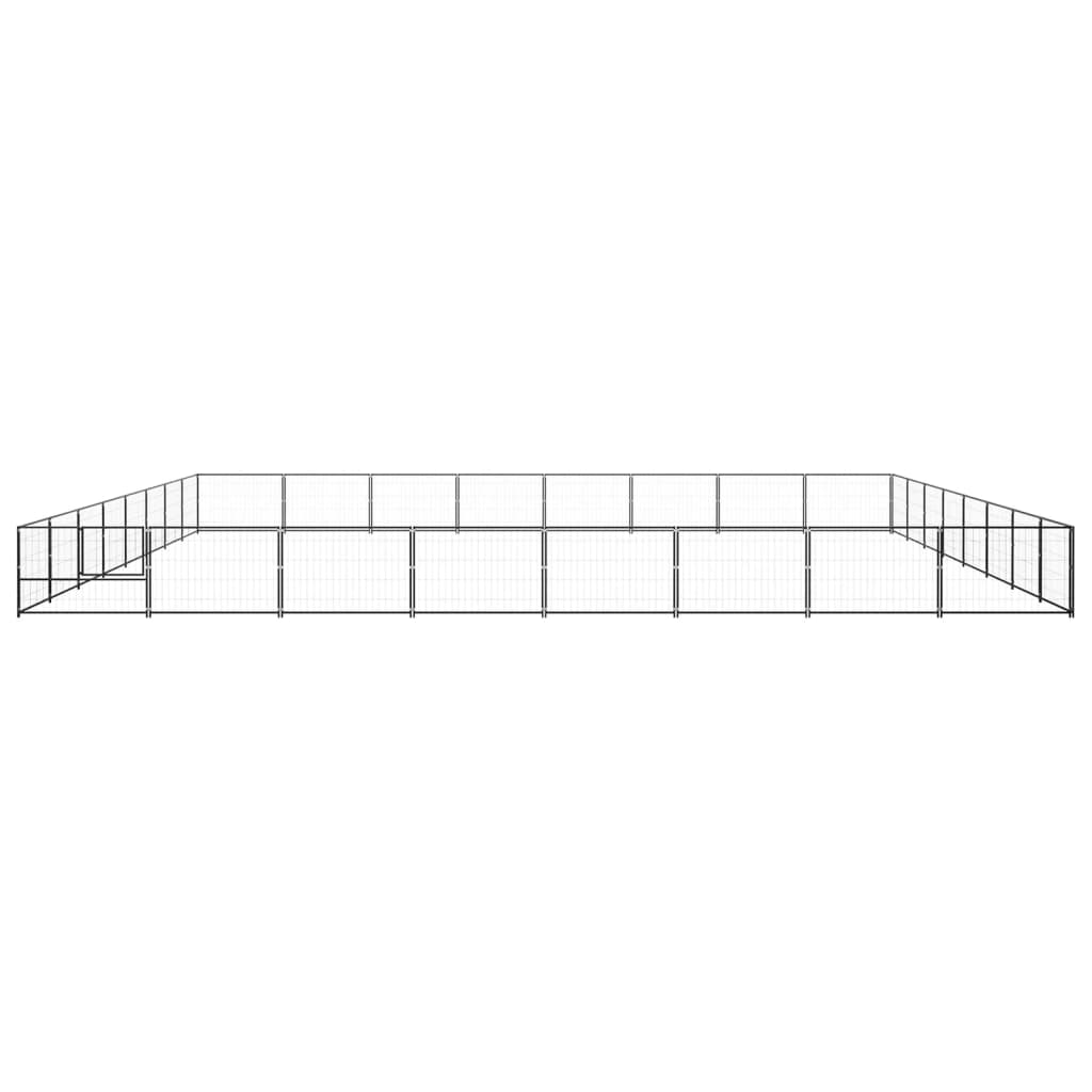 Dog Kennel Black 64 m? Steel