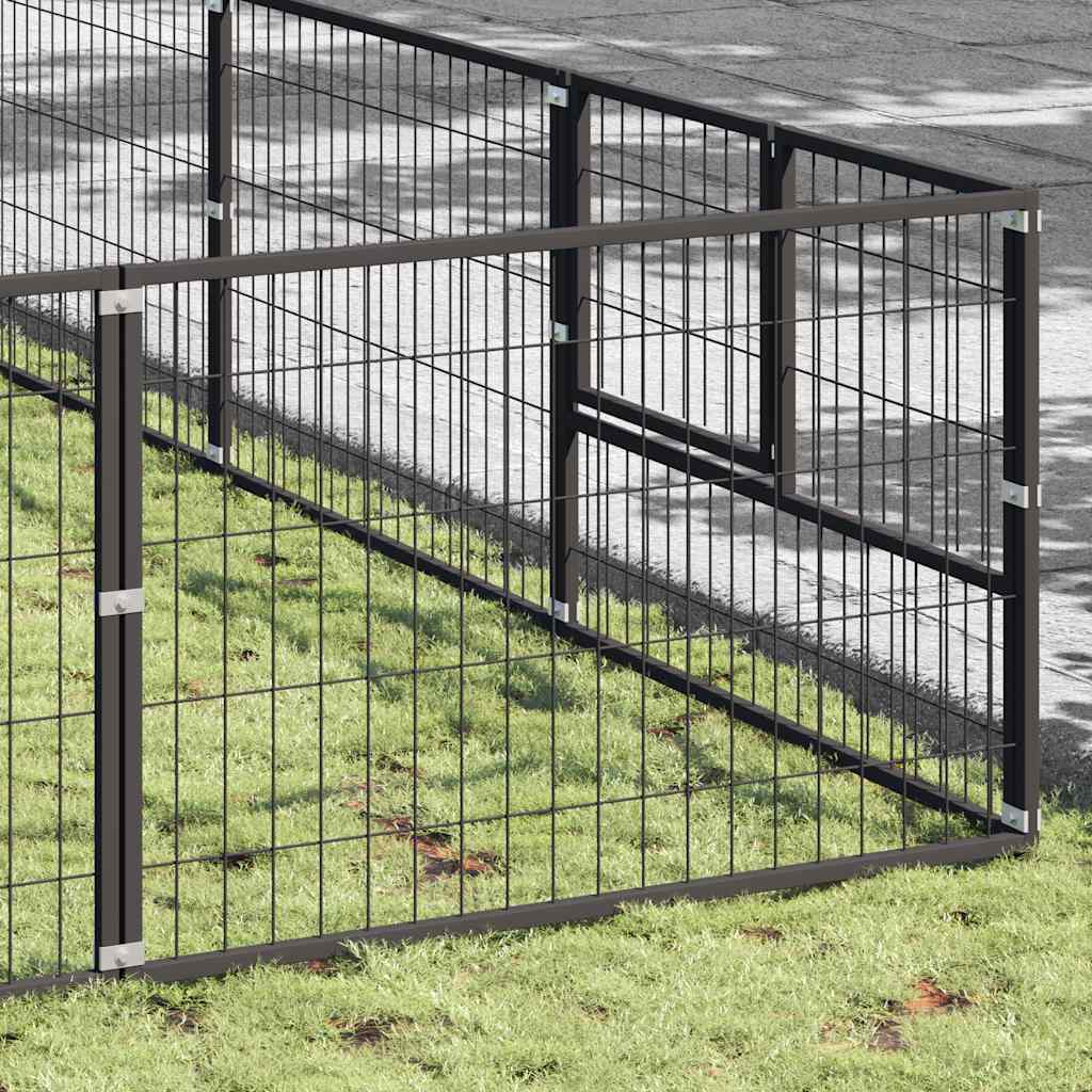 Dog Kennel Black 72 m? Steel