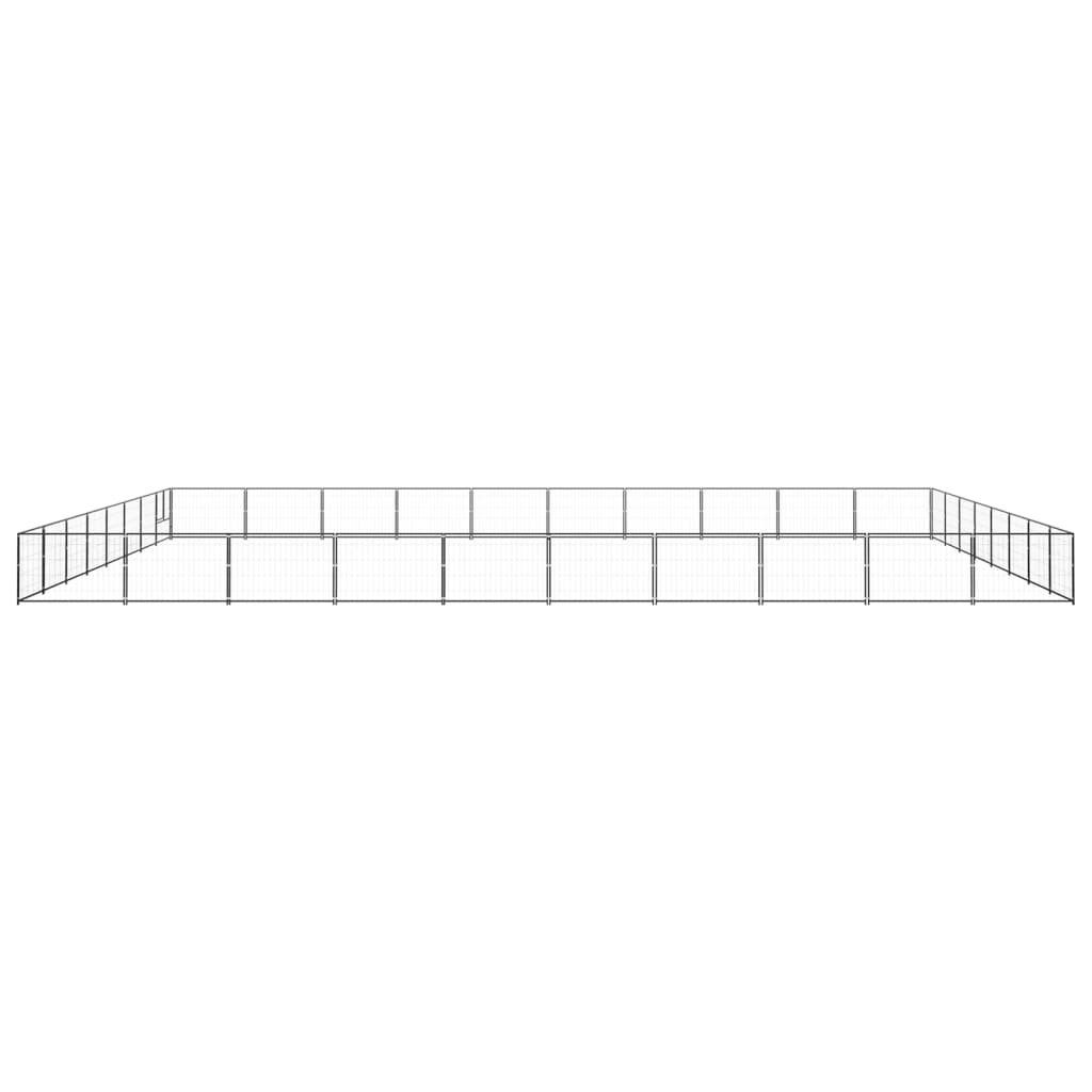 Dog Kennel Black 80 m? Steel