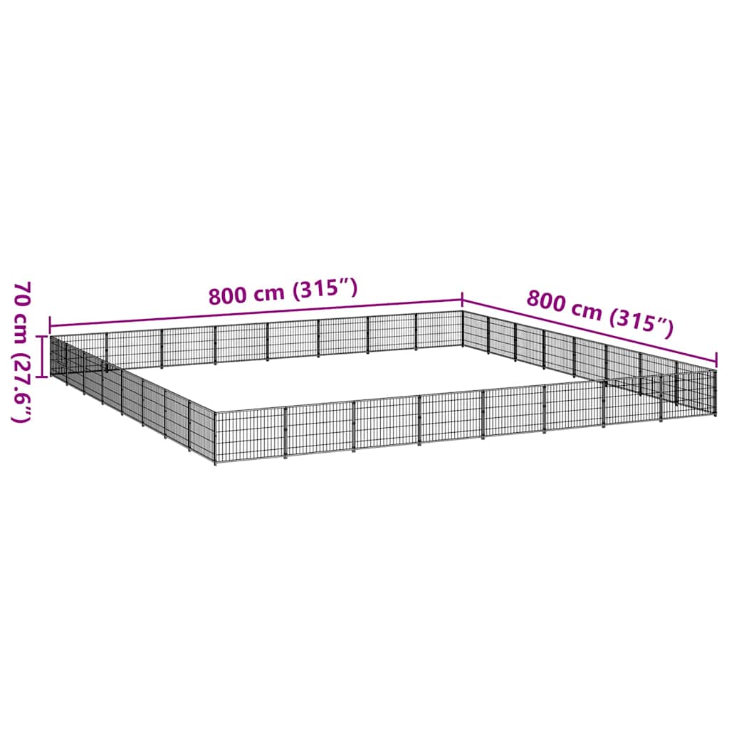 Dog Kennel Silver 64 m? Steel