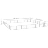 Dog Kennel Silver 64 m² Steel - Rear View