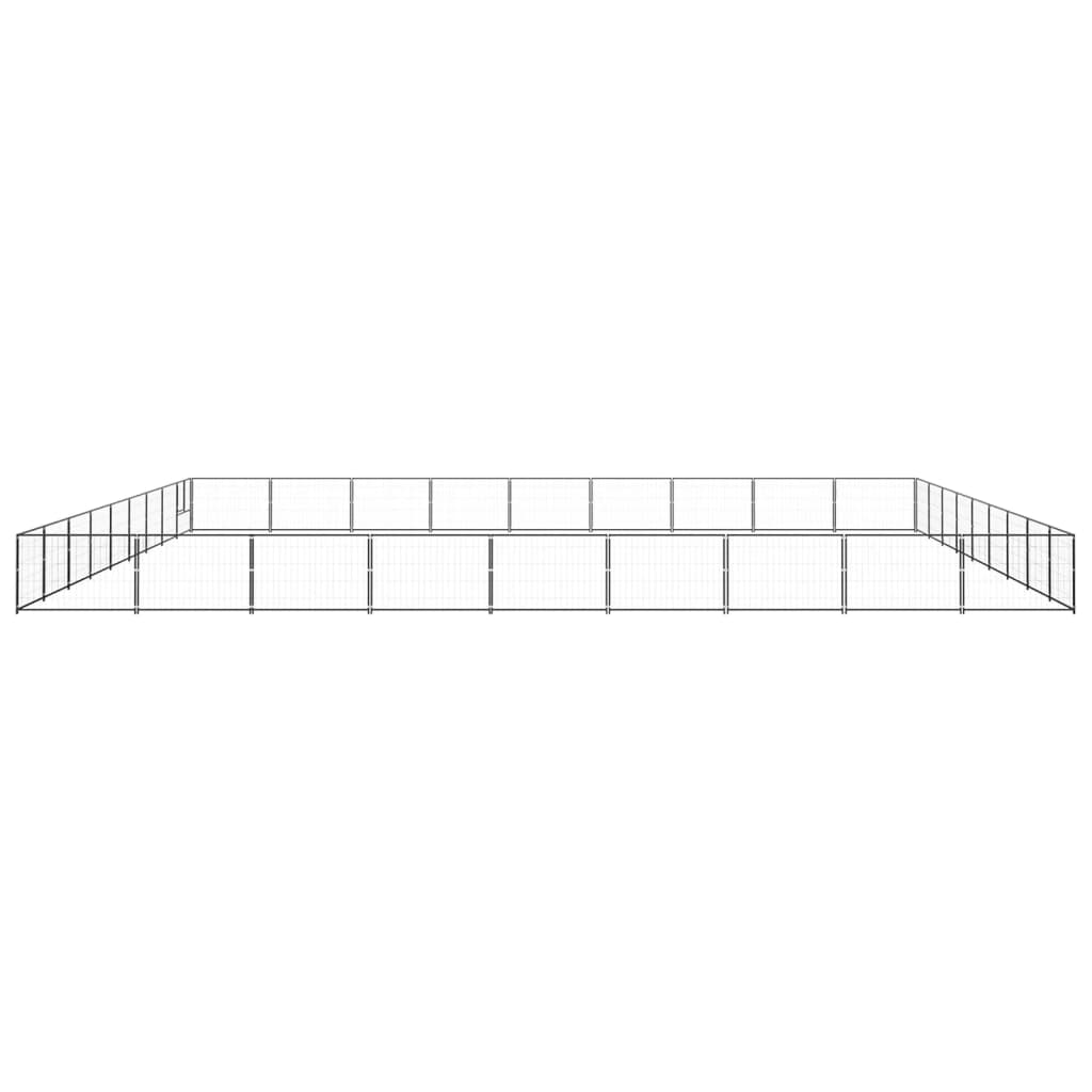 Dog Kennel Black 81 m? Steel