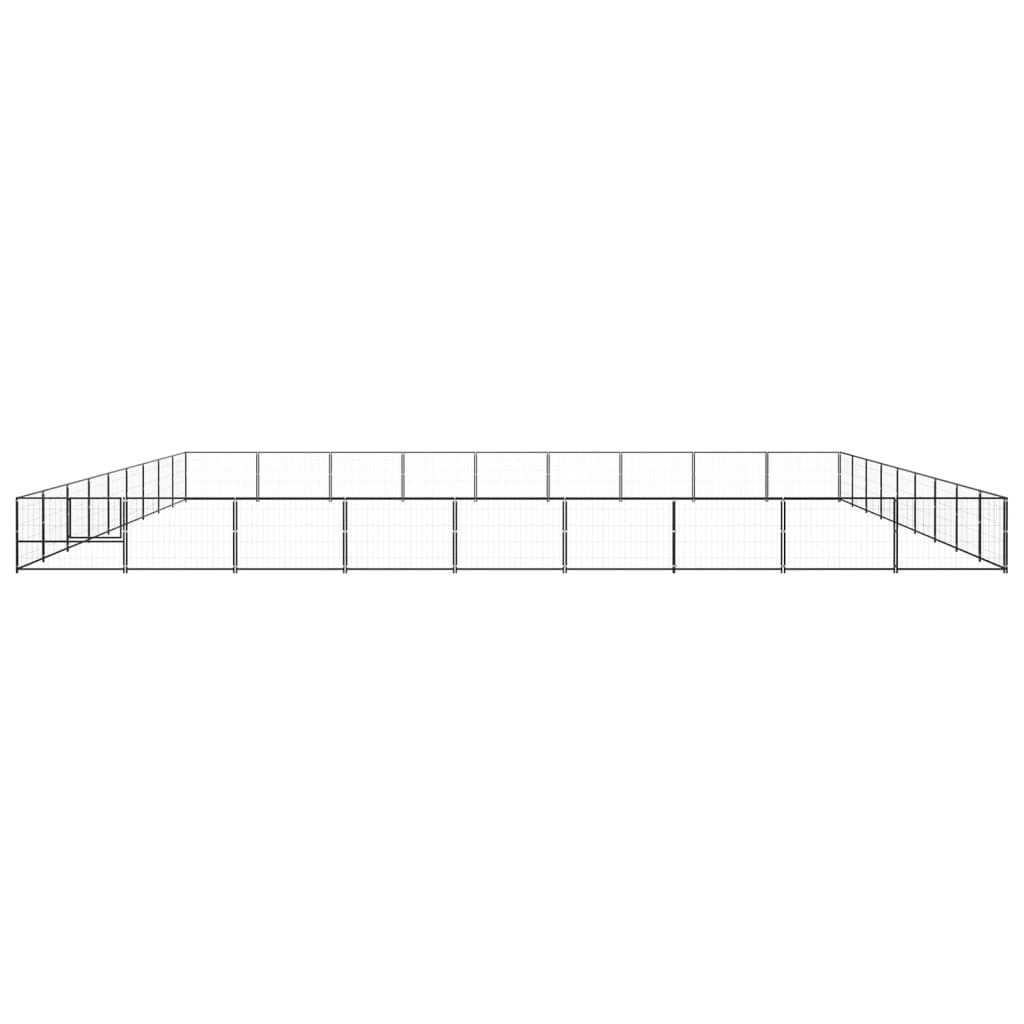 Dog Kennel Black 81 m? Steel
