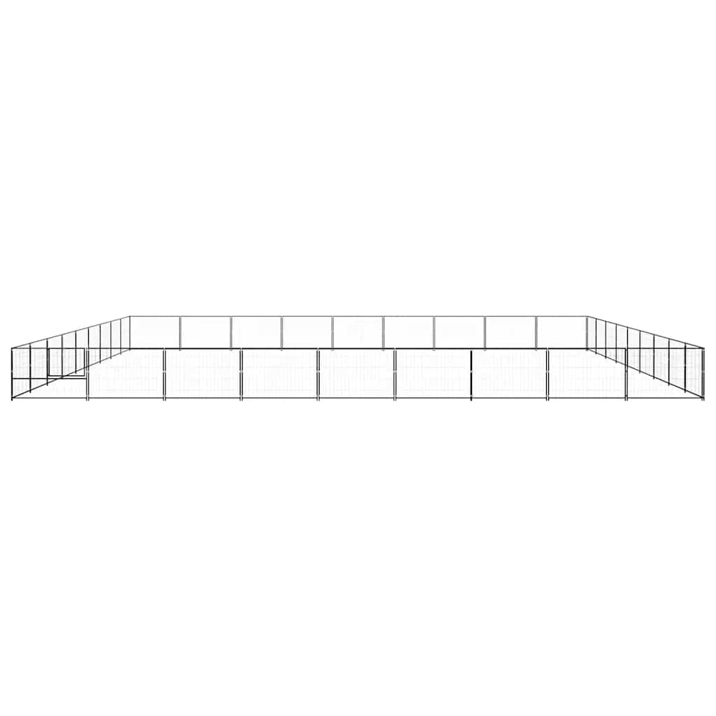 Dog Kennel Black 81 m? Steel