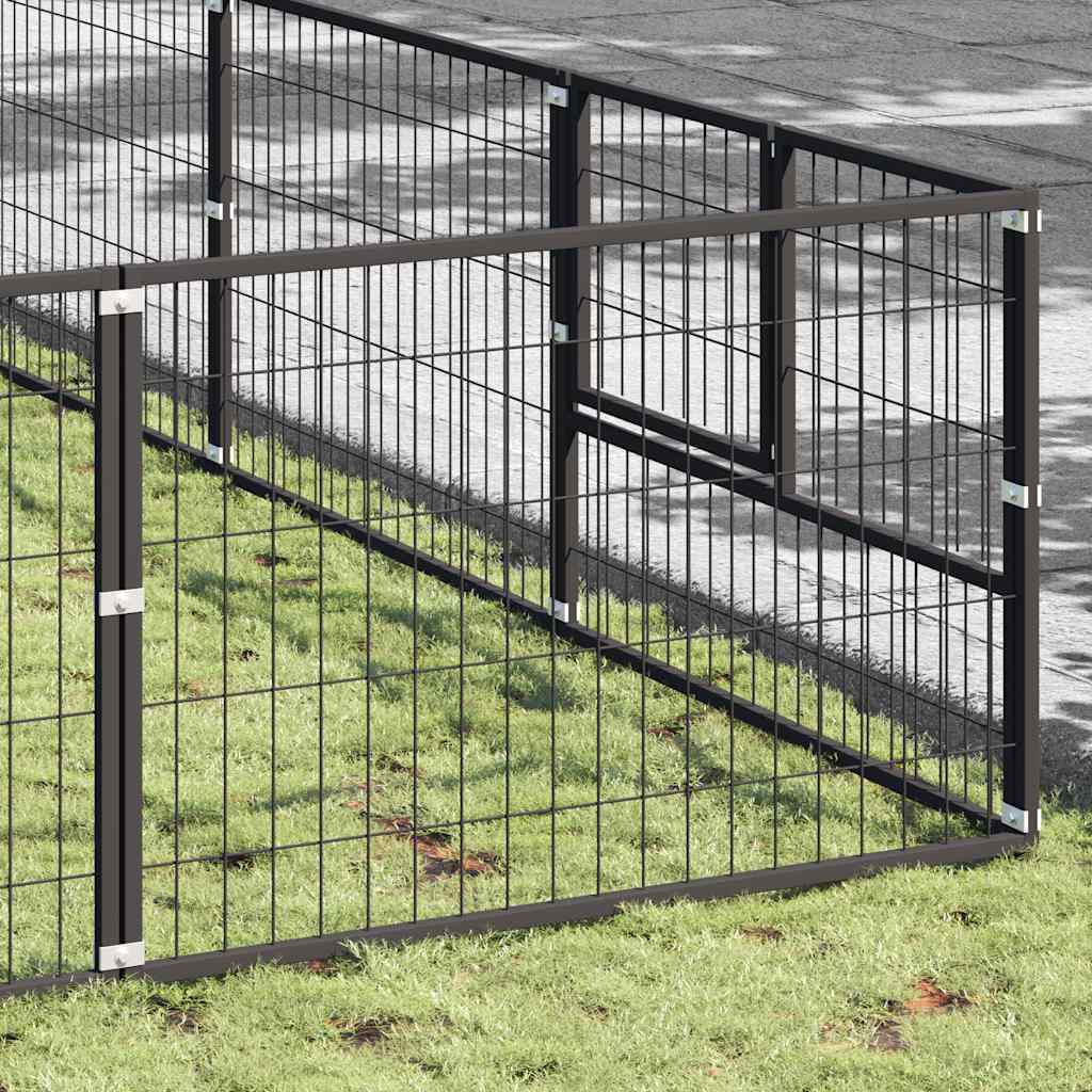 Dog Kennel Black 90 m? Steel