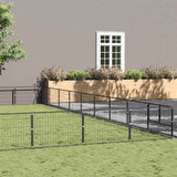 Dog Kennel Black 90 m? Steel