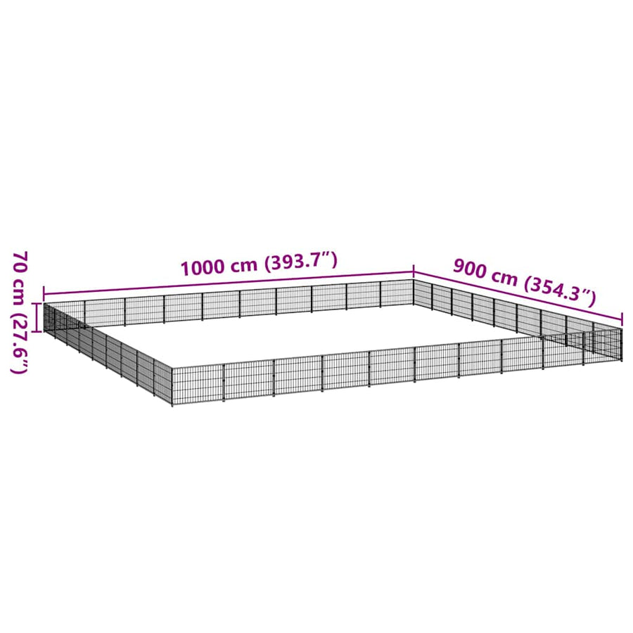 Dog Kennel Silver 90 m² Steel