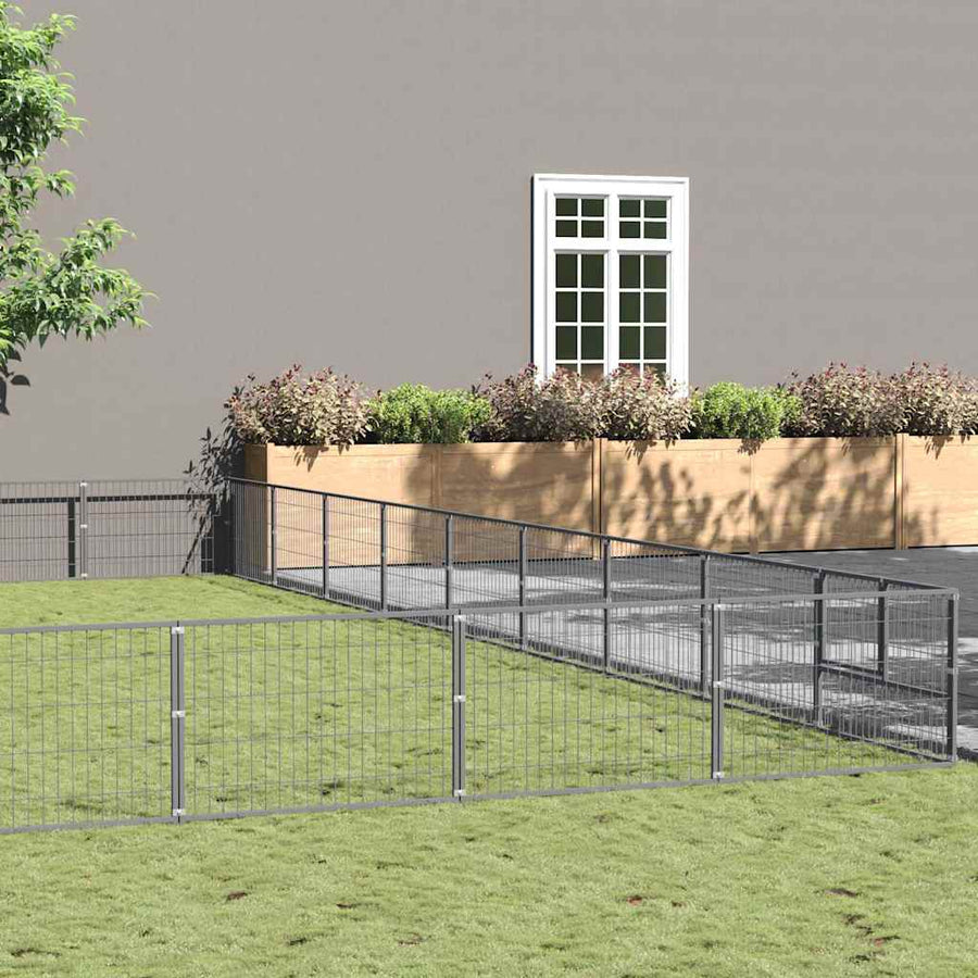 Dog Kennel Silver 90 m² Steel