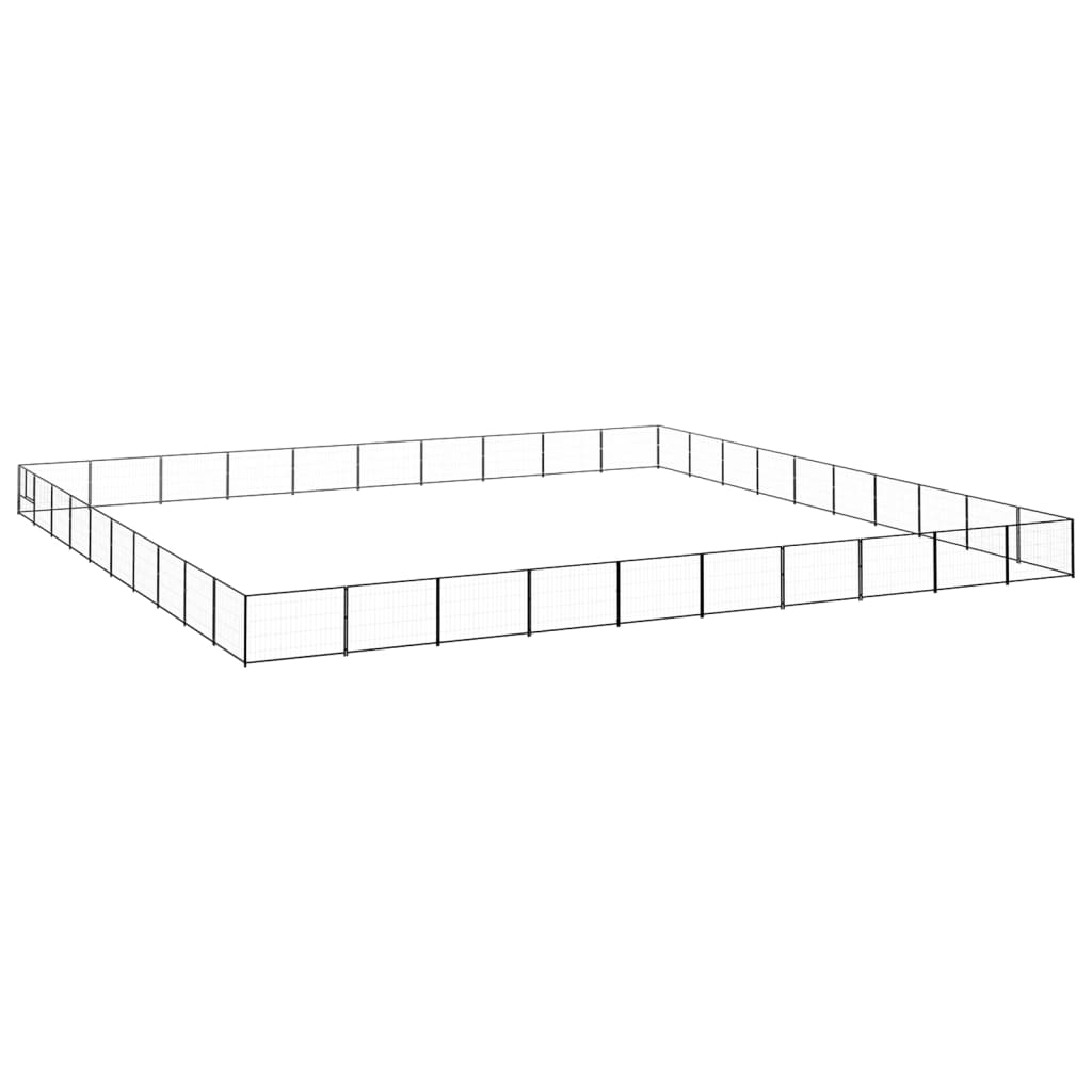 Dog Kennel Black 100 m? Steel