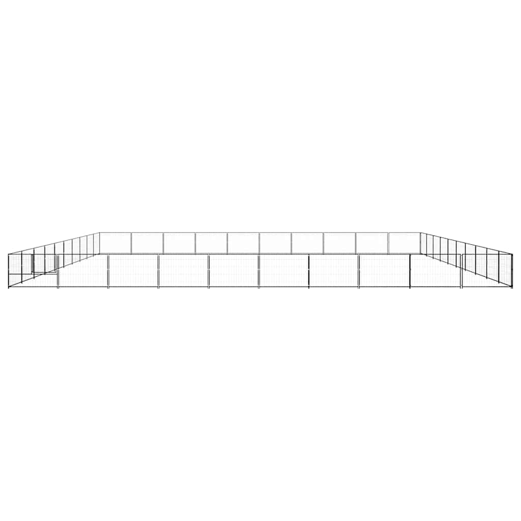 Dog Kennel Black 100 m? Steel