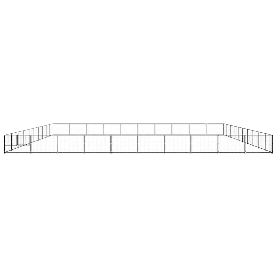 Dog Kennel Black 100 m² Steel
