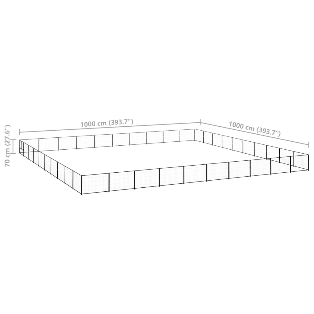 Dog Kennel Black 100 m? Steel